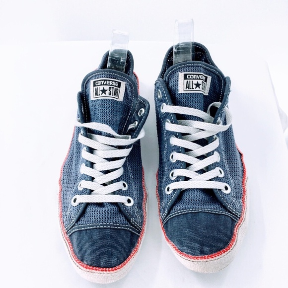 Converse Mens Chuck Taylor All Star Blue Knit Mesh Retro Low Chuckout Sz 12 - Picture 2 of 10